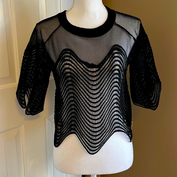 Gracia Tops - GRACIA- M-Sexy See through Black Beauty